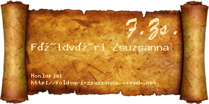 Földvári Zsuzsanna névjegykártya
